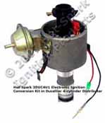 Hot-Spark 3DUC4U1 electronic ignition conversion kit replaces points in 4-cylinder Ducellier distributor Citroen, Peugeot, Renault