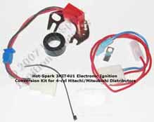 Hot-Spark 3HIT6U1 Electronic Ignition Conversion Kit replaces points in 4- or 6-cylinder Hitachi Distributor - Nissan Datsun Mazda Chevrolet Luv Dodge Challenger, Colt; Ford Courier Honda Civic Accord