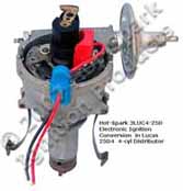 Hot-Spark Electronic Ignition Conversion Kit replaces points in 23D4, 25D4 Lucas Distributors