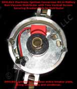 Electronic Ignition Conversion Kit replaces points in 8-cylinder Mallory Marine Distributors