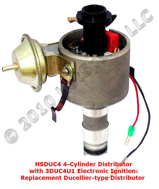   most 4 cylinder, vacuum advance, points based Ducellier distributors