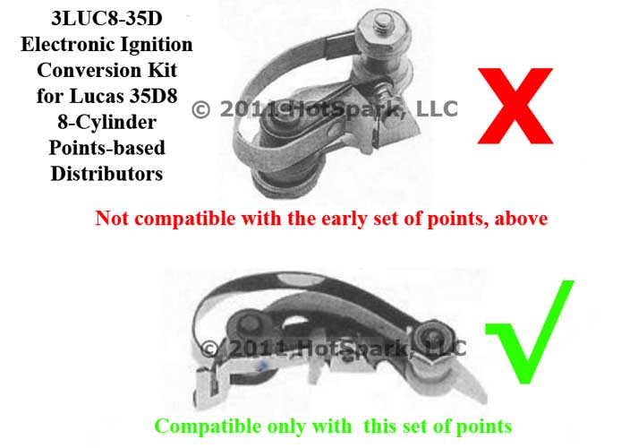 Hot-Spark Electronic Ignition Conversion Kit for 35D8 Lucas 8-cylinder Distributors