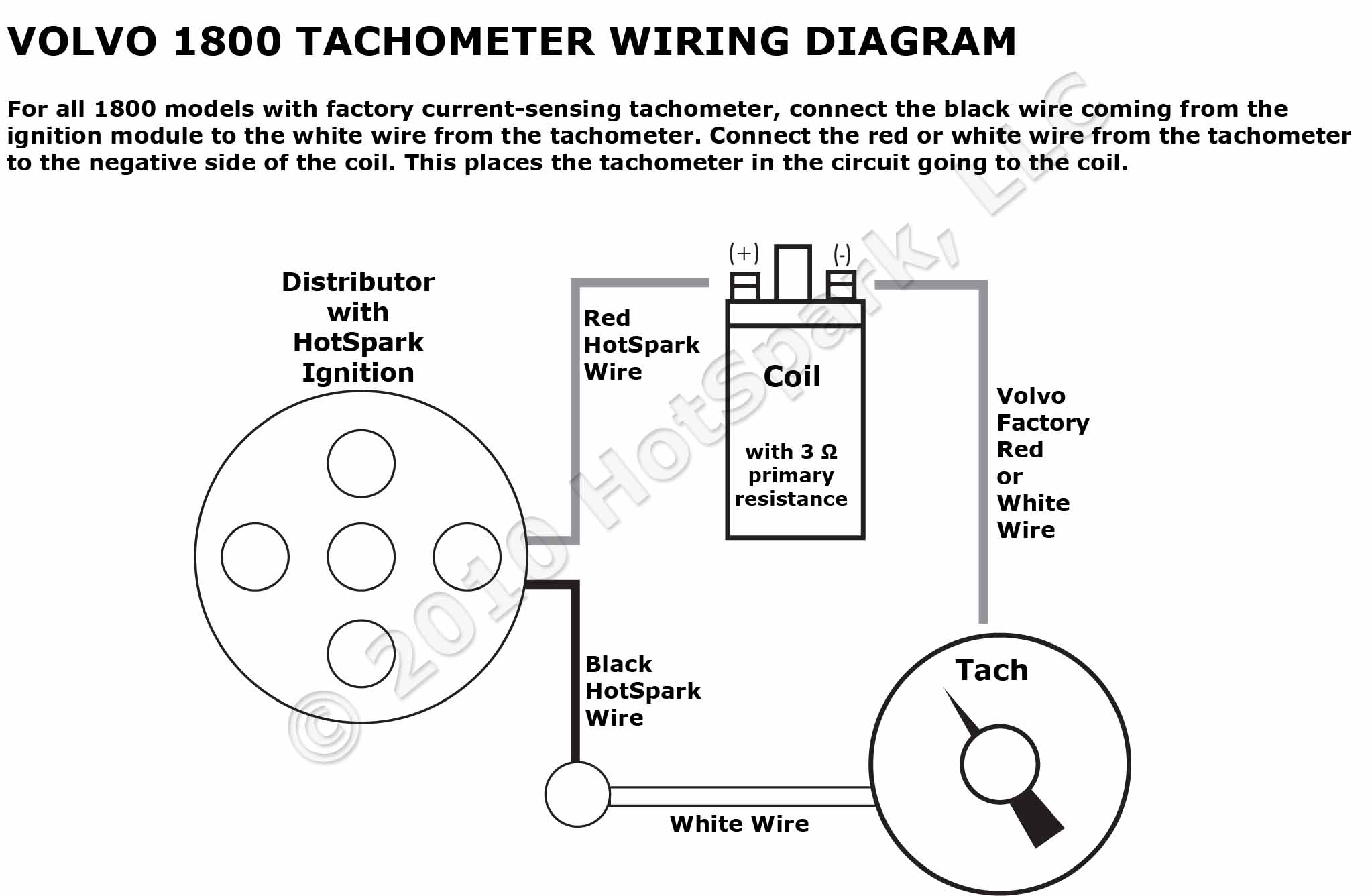 Volvo 1800 Tachometer Wiring Diagram with HotSpark Ignition Electronic  Ignition Conversion Kit VDO Speedometer Sensor Wiring Hot Spark